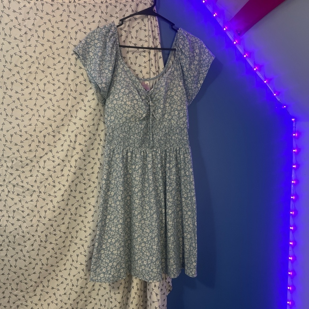 blue floral summer dress